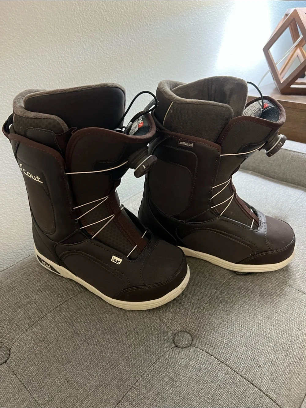 Head Scout Kids' Brown and White Snowboard Boots